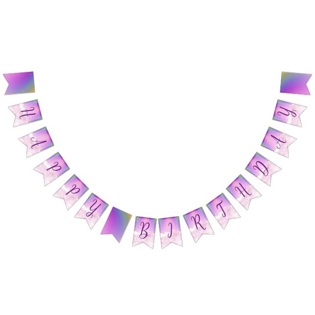 Bannière À Fanions Arc en ciel et nuages Fairy Anniversaire (Tout)