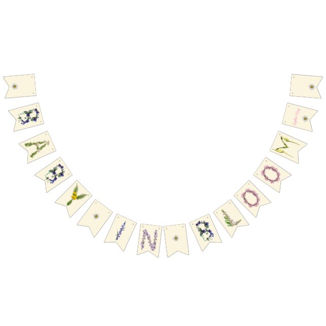 Bannière À Fanions Baby in Bloom Banner - ajoutez un nom personnalisé (Tout)