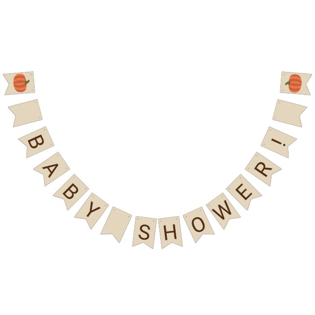 Bannière À Fanions Baby shower d'automne Citrouille (Tout)