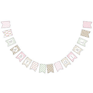 Bannière À Fanions Baby shower illustré de la petite fille