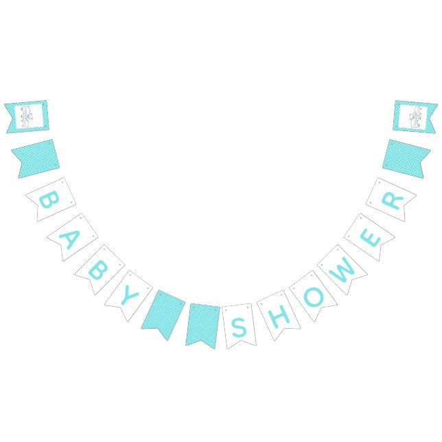 Bannière À Fanions Baby shower Mère Et Bébé Ours Blanc (Tout)