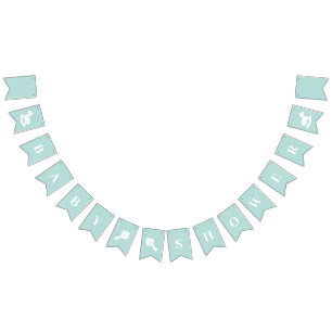 Bannière À Fanions Baby shower Pastel Vert Genre Neutre