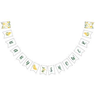 Bannière À Fanions Baby Shower Personnalisé au Citron