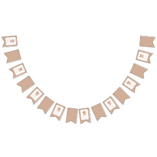Bannière À Fanions Baby shower Personnalisé Chiot Neutral