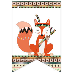 Bannière À Fanions Baby shower tribal