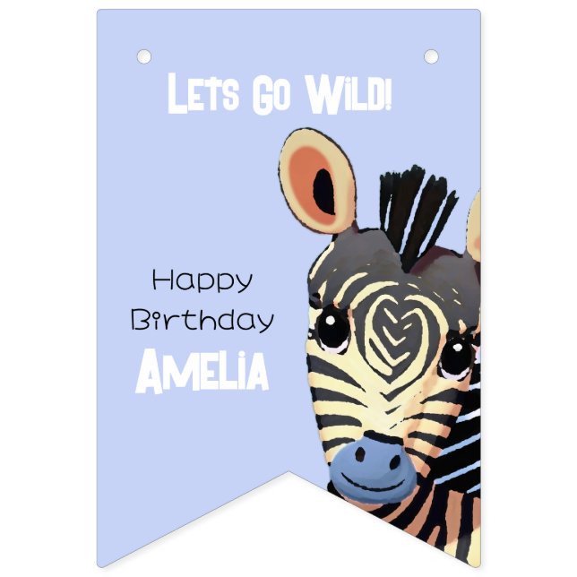Bannière À Fanions Baby Zebra Anniversaire (Premier drapeau)