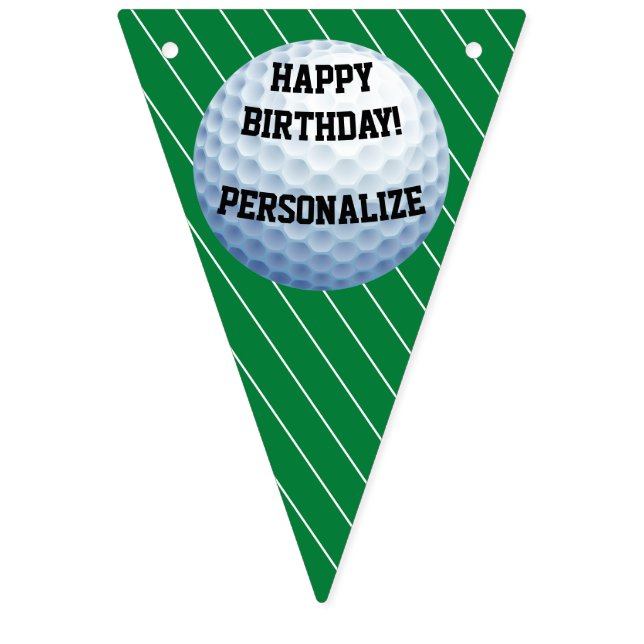 Bannière À Fanions Bal de golf personnalisé Joyeux anniversaire (Premier drapeau)