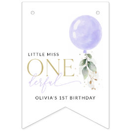 Bannière À Fanions Balcon Violet, Verdure, Feuillage, Premier Anniver