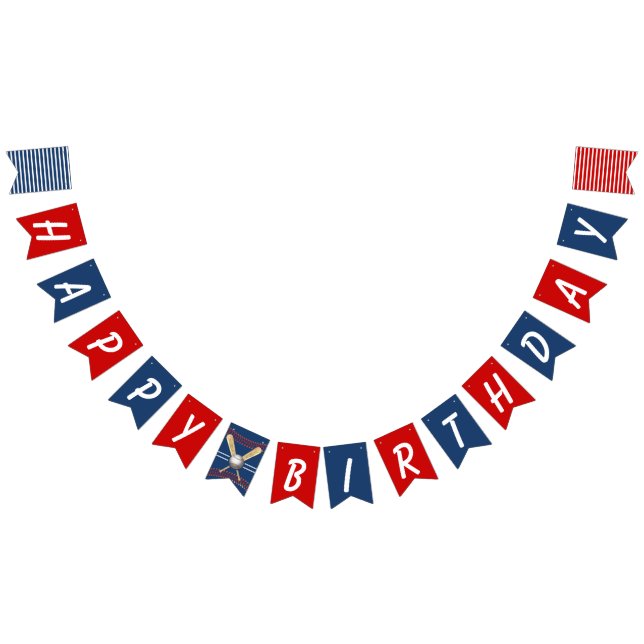 Bannière À Fanions Baseball Thème Personnalisé Anniversaire  (Tout)