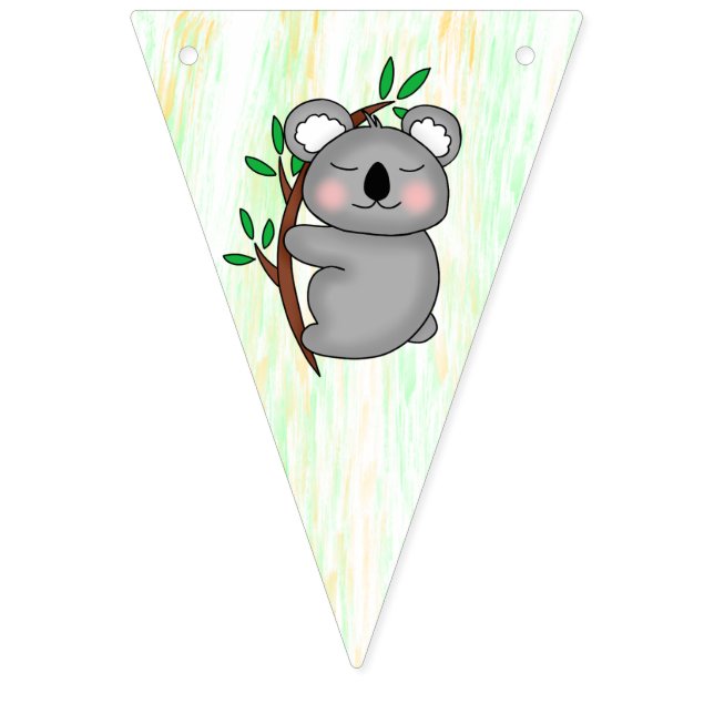 Bannière À Fanions Bébé Koala Ours Baby shower personnalisé (Cinquième drapeau)
