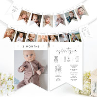 Bébé STELLA Première année Bandeau photo mensuel