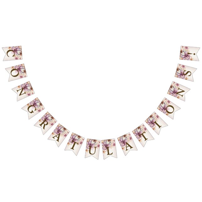 Bannière À Fanions Bienvenue Fleur rose Boho Elégante (Tout)