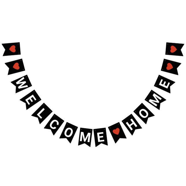 BANNIÈRE À FANIONS BIENVENUE NOIRE BANNER DE LA MAISON (Tout)