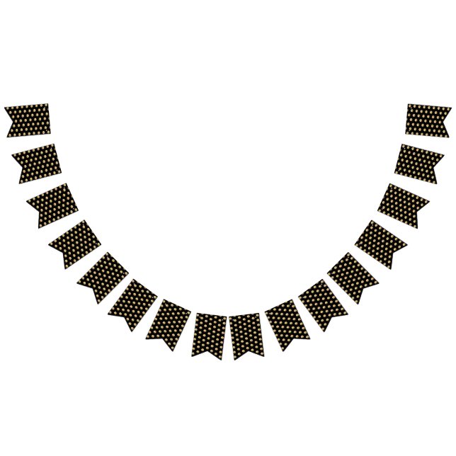 Bannière À Fanions Black and Gold Elegant Pois Motif chic (Tout)