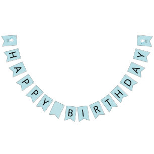 Bannière À Fanions Bleu Boo Joyeux décor de fête d'anniversaire