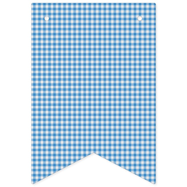 Bannière À Fanions Bleu et Blanc À damiers Plaid. (Premier drapeau)