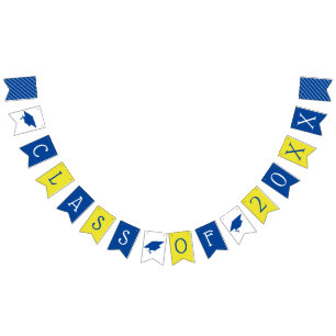 Bannière À Fanions Bleu jaune graduation