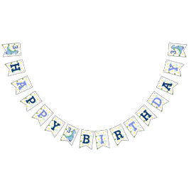 Bannière À Fanions Blue Dinosaur Ajouter l'âge Anniversaire Dino Part