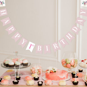Bannière À Fanions Boho Floral Wild One Fête d'anniversaire d'une fil