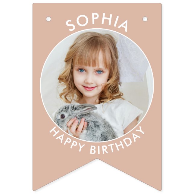 Bannière À Fanions Boho Moderne Boho Coupe d'anniversaire personnalis (Quatrième drapeau)