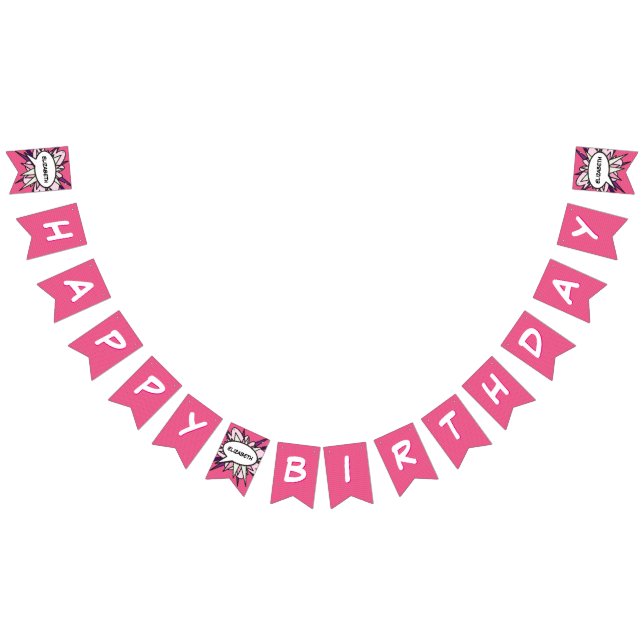 Bannière À Fanions BONJOUR D'ANNIVERSAIRE BD Pop Art (Tout)