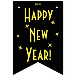 Bannière À Fanions Bonne année 16 Langues Ajouter votre langue