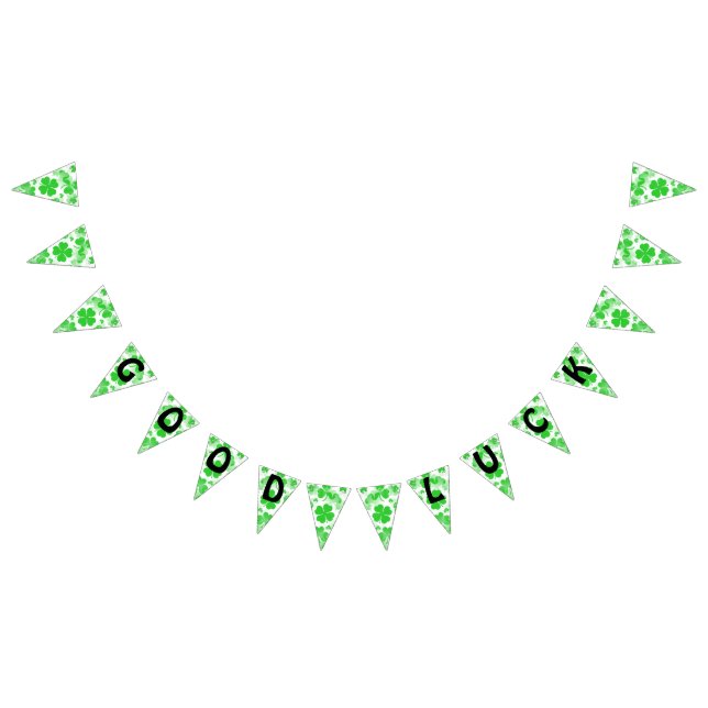 Bannière À Fanions BONNE CHANCE shamrock - Motif transparent 2 (Tout)