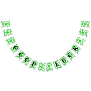 Bannière À Fanions BONNE CHANCE shamrock - Motif transparent 2a