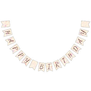 Bannière À Fanions Bonne fille anniversaire 01