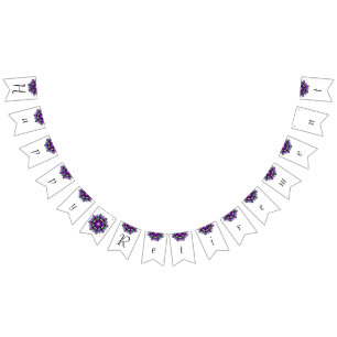 Bannière À Fanions Bonne retraite. Mandala en violet