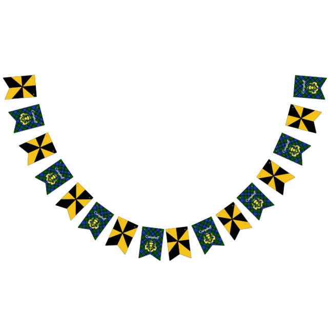 Bannière À Fanions Bouclier du blason des Campbell et tartan  (Tout)