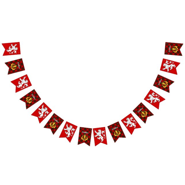 Bannière À Fanions Bouclier et tartan des armoiries de Wallace  (Tout)