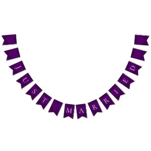 Bannière À Fanions Bouton Mariage gothique au coeur mauve et noir