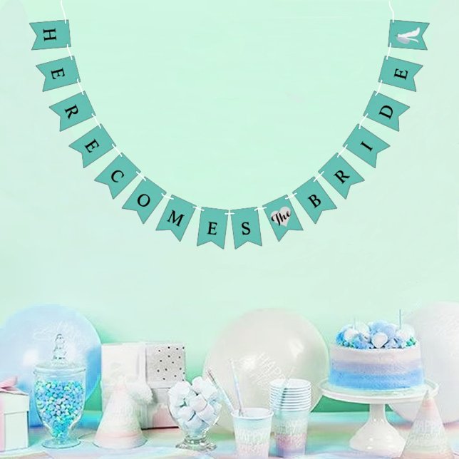 Bannière À Fanions BRIDE Voici La Fête De La Fête des mariées Mariée (Créateur téléchargé)