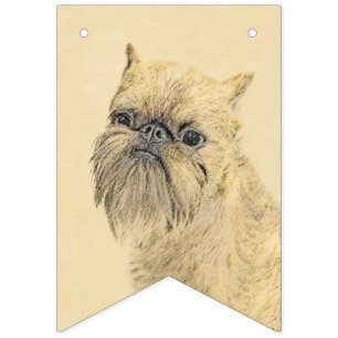 Bannière À Fanions Bruxelles Griffon Peinture - Cute Original Chien A