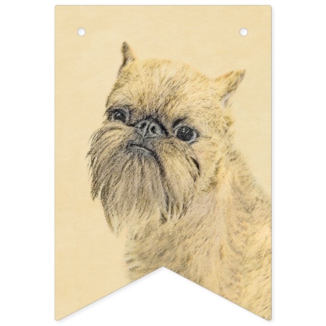 Bannière À Fanions Bruxelles Griffon Peinture - Cute Original Chien A (Premier drapeau)
