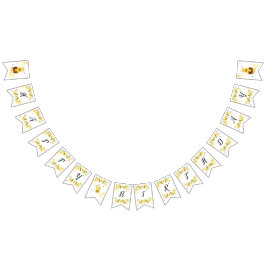 Bannière À Fanions Bumble bee joyeux anniversaire