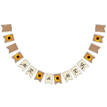 Burlap et Sunflowers Mariage Bunting