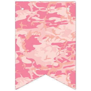 Bannière À Fanions Camouflage rose. Camo ton