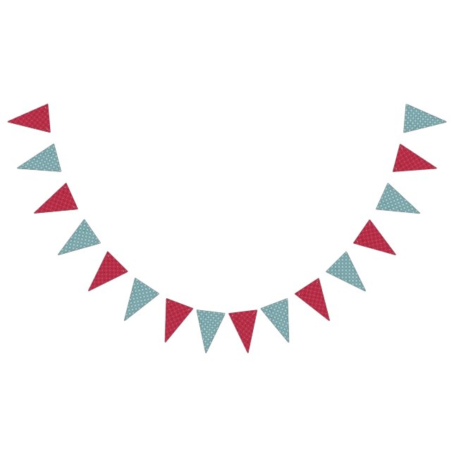 Bannière À Fanions Camping rouge et Turquoise rétro (Tout)
