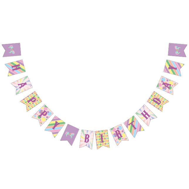 Bannière À Fanions Carnaval - fête foraine - pastel - anniversaire - (Tout)