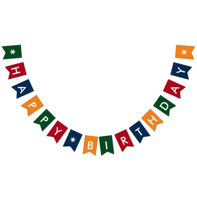 Bannière À Fanions Célébration de joyeux anniversaire toute couleur (Tout)