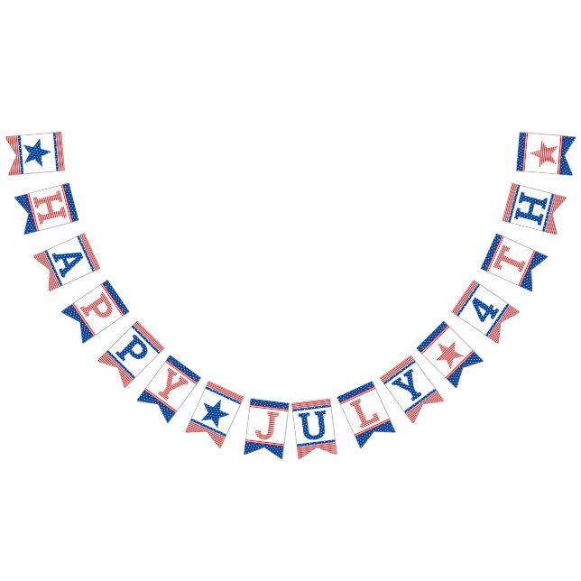 Bannière À Fanions Célébration étoilée Rouge Blanc Bleu (Tout)