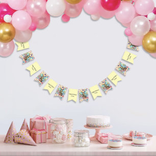 Bannière À Fanions Chat féerique tabby pastel fantaisiste floral