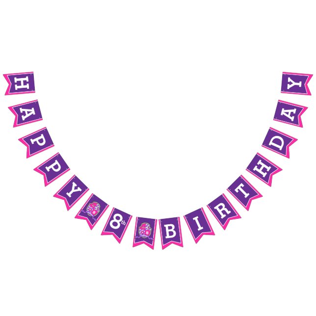Bannière À Fanions Chevaliers médiéval Joyeux anniversaire filles bat (Tout)