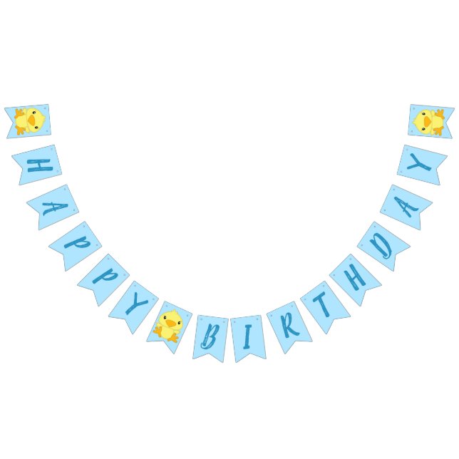 Bannière À Fanions Chick Birthday Party Blue (Tout)