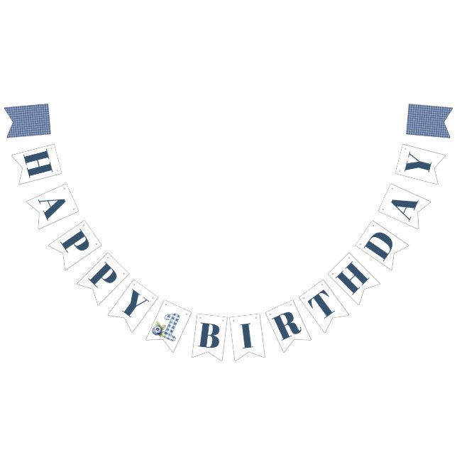 Bannière À Fanions Child's Blueberry Berry First Birthday (Tout)