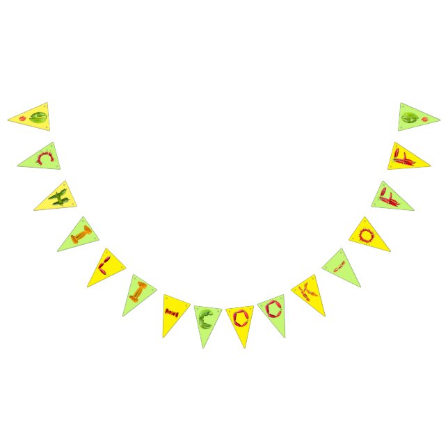 Bannière À Fanions Chili Cuisinière de poivron chili chaud et épicé (Tout)