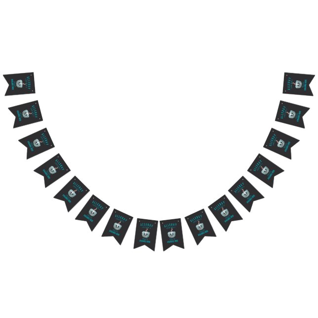 Bannière À Fanions Citrouille turquoise Halloween Allergie Traitement (Tout)
