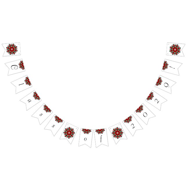 Bannière À Fanions Classe de 2029 ! Mandala en rouge (Tout)